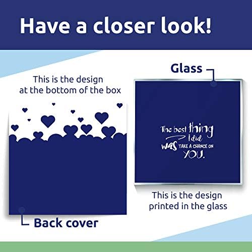 מיוצר עם טון, מתנות זוגיות חדשות | קופסת צל עץ 6x6x2 זכוכית | מסגרת תמונה ייחודית של מזכרות לעיצוב הבית | אידיאלי